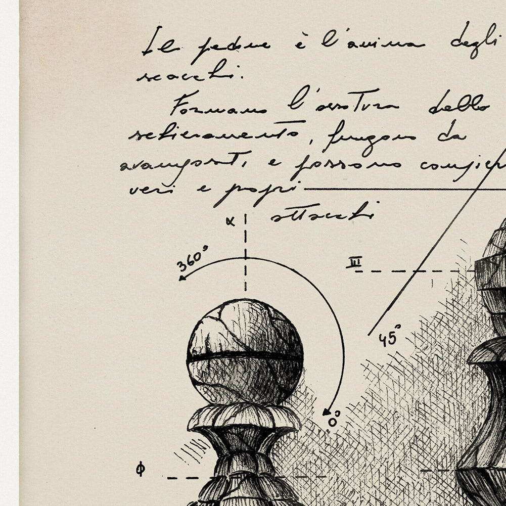 "Le Pedine Degli Scacchi" - Set 3 Stampe