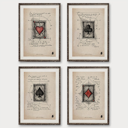 "Suits & Aces" - Set of 4 Prints