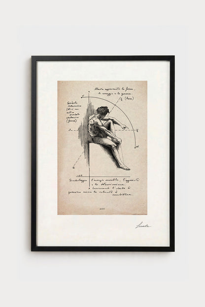Ink illustration Ares on ivory background - archival fine art print | Lorenzo Caia