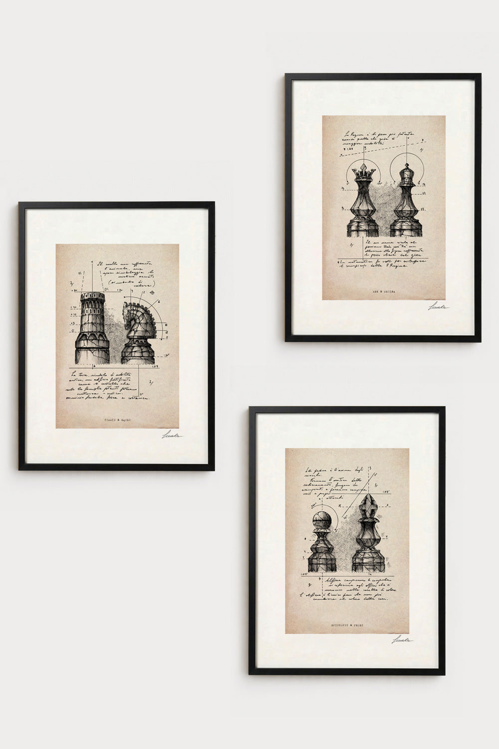 Fine art print bundle chess trilogy on ivory background - Strategy & Games collection | Lorenzo Caia