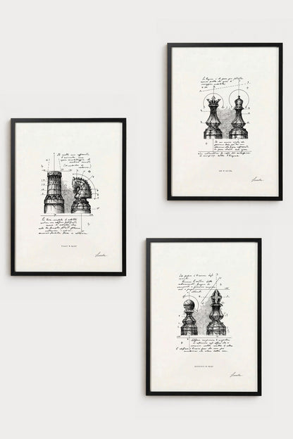 Fine art print bundle chess trilogy on white background - Strategy & Games collection | Lorenzo Caia