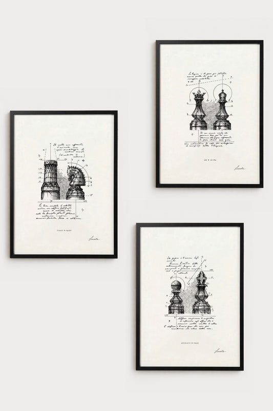 Fine art print bundle chess trilogy on white background - Strategy & Games collection | Lorenzo Caia