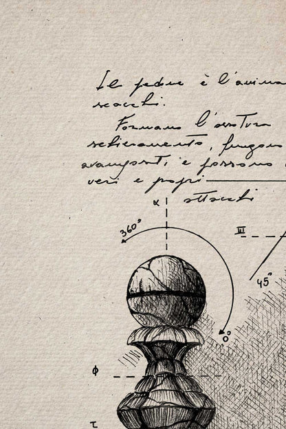 Ink detail Episcopus & Pedes - fine line work and calligraphy on textured ivory paper | Lorenzo Caia