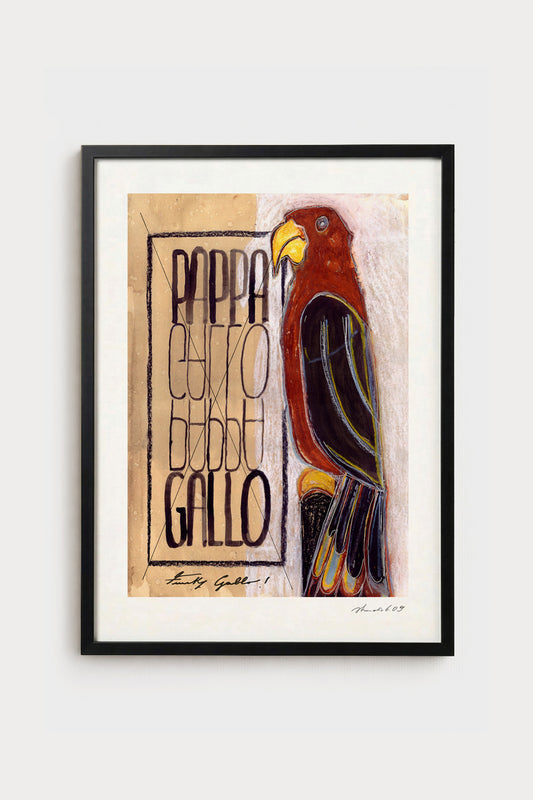 Collaboration Funky Gallo - ink illustration, joint artwork by two artists | Lorenzo Caia