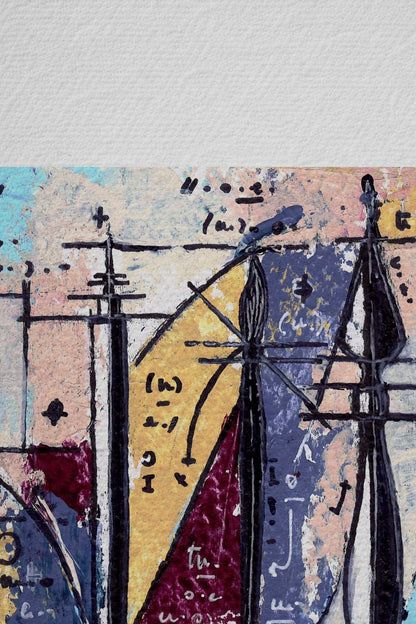 Ink detail Questione di attrezzi - close-up of mathematical symbols and textures, illustration on paper | Lorenzo Caia