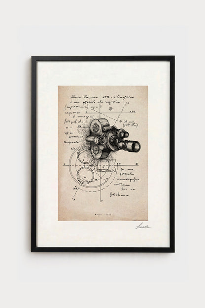 Ink illustration Motus Lucis on ivory background - archival fine art print | Lorenzo Caia
