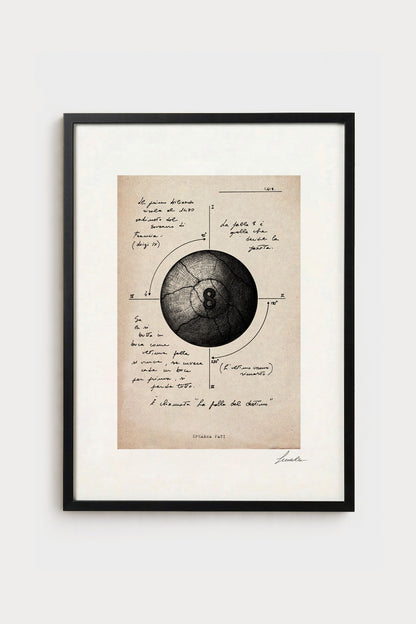 Ink illustration Sphaera Fati on ivory background - archival fine art print with vintage aesthetic | Lorenzo Caia