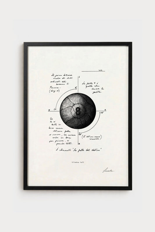 Ink illustration Sphaera Fati - fine art print on white background, gaming and historical subject | Lorenzo Caia