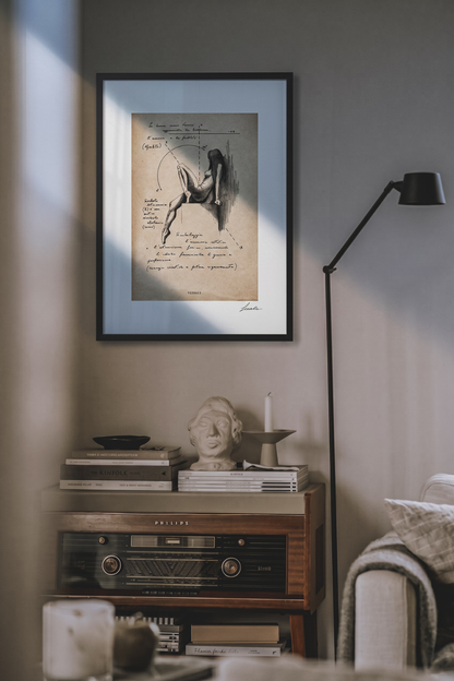 Framed print Veneris above vintage radio console - fine art wall art | Lorenzo Caia